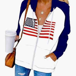 NEW ⭐️ American Flag Hoodie ( M ) BRAND New - Be Ready for USA’s 250 BIRTHDAY! 🥳